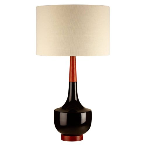 Spello Table Lamp with Wood And Ceramic Base Spello Table Lamp with Wood And Ceramic Base
