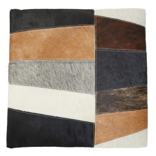 Sirocco Neutral Colourblock Hair on Leather Patchwork Cushion Sirocco Neutral Colourblock Hair on Leather Patchwork Cushion