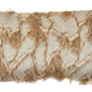 Levanté Grey And Natural Fur Cushion