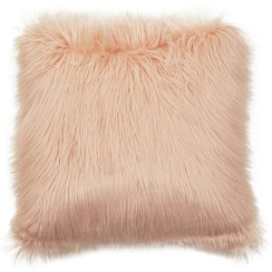 Maiolica Faux Fur Pink Square Cushion