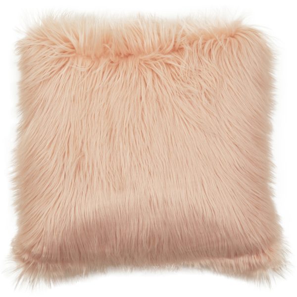 Maiolica Faux Fur Pink Square Cushion