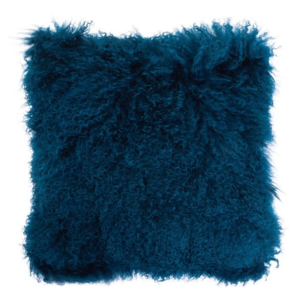Maiolica Fur Teal Square Cushion