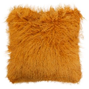 Maiolica Fur Ochre Square Cushion