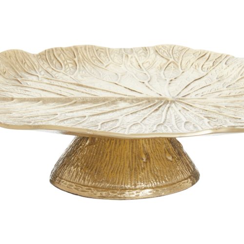 Segovia Gold Finish Lotus Leaf Cake Stand