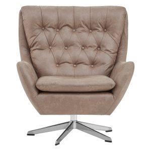 Henri  faux brown leather Armchair