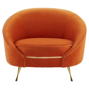 Massalia Orange Velvet Armchair