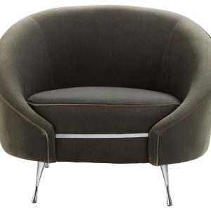 Massalia Grey Velvet Armchair