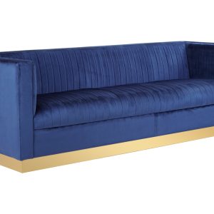 Opaline 3 Seat Deep Blue Sofa