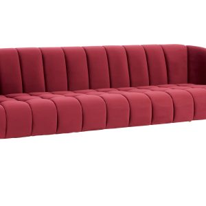 Bellaria 3 Seat Wine Velvet Sofa
