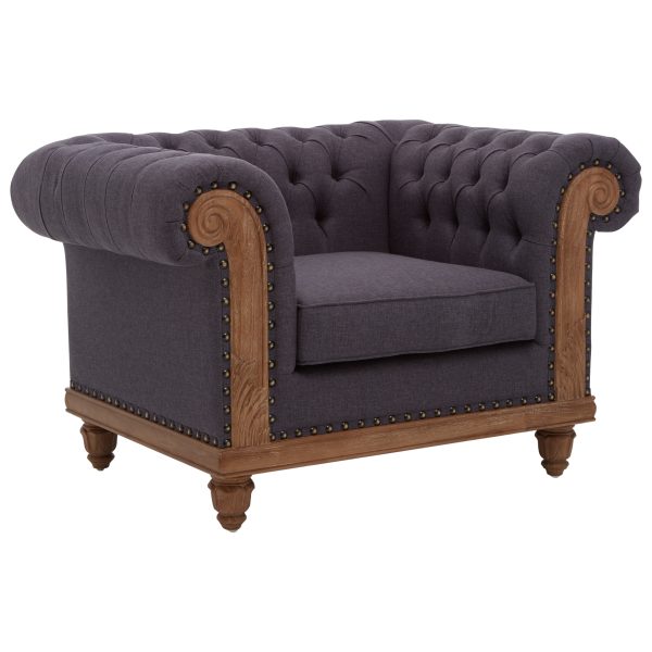 Chiara Chesterfield Graphite Grey Chair
