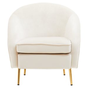 Ylenia Beige Velvet Armchair