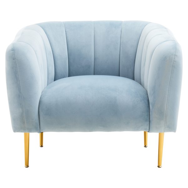 Ylenia Blue Velvet Armchair