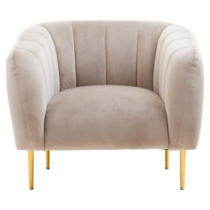 Ylenia Mink Velvet Channel Detail Armchair