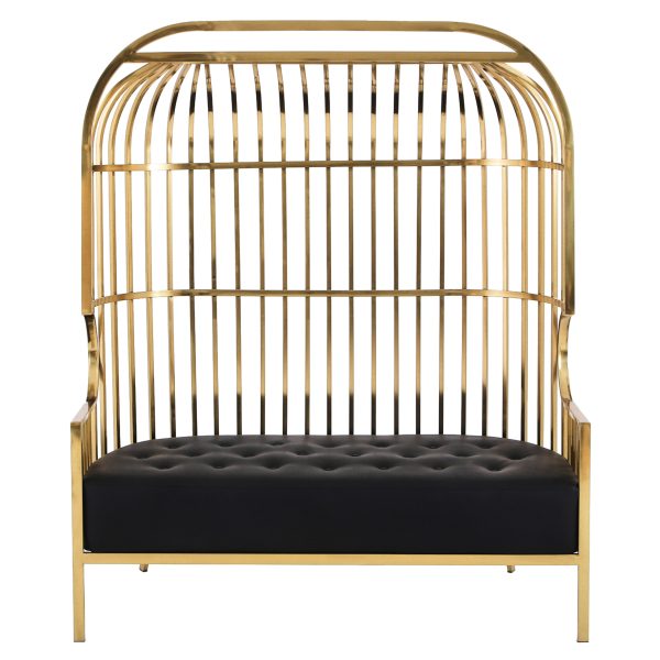 Edena Gold Dome Cage Two Seat Sofa