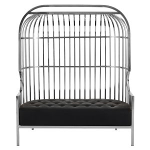 Edena Two Seat Dome Cage Silver Sofa
