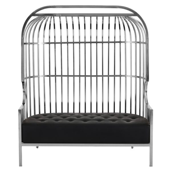 Edena Two Seat Dome Cage Silver Sofa