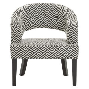Raffaella Greek Key design Cutout Lounge Chair