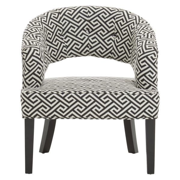 Raffaella Greek Key design Cutout Lounge Chair