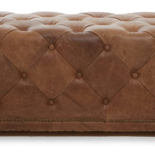 Hermosa Tufted Leather Rectangle Ottoman
