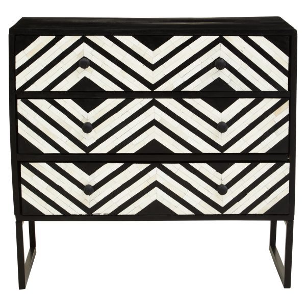 Fusione di Perla Three Drawer Chest with Bone Inlay