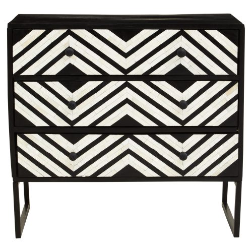 Fusione di Perla Three Drawer Chest with Bone Inlay