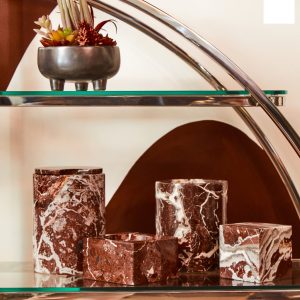 Selva Square Red Marble Bowl