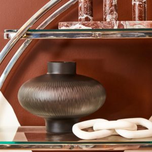 Selva Set Of Three Red Marble Tealight Holders