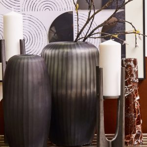 Diano Large Grey Finish Candle Holder