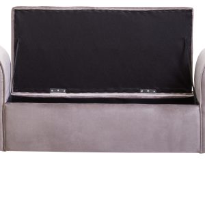 Lysandra Mink Velvet Ottoman Storage Bench