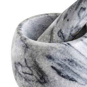 Savona Grey Marble Clean Sided Mortar And Pestle