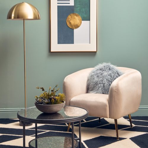 Ylenia Dark Beige Velvet Armchair