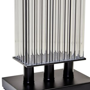 Elara Clear Glass Table Lamp With Matte Black Base