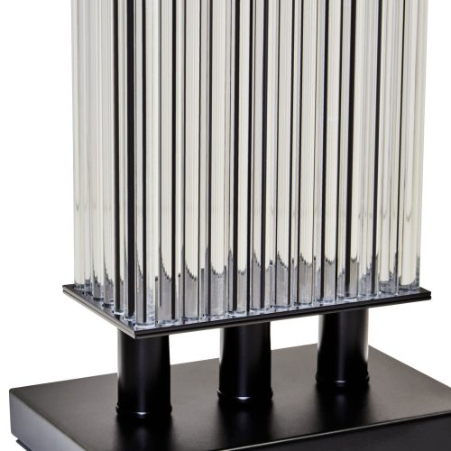 Elara Clear Glass Table Lamp With Matte Black Base