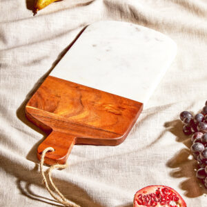 Mirabile Rectangular Marble and Acacia Wood Paddle Board