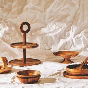 Rapallo Large Round Sheesham Wood Tray