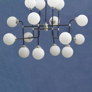 Aurore Black And Chrome 16 Arm Pendant Light