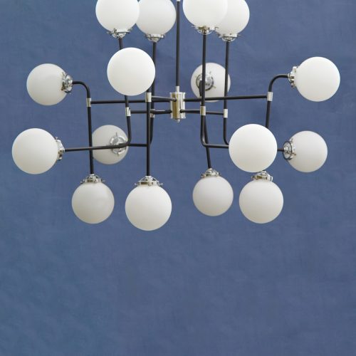 Aurore Black And Chrome 16 Arm Pendant Light