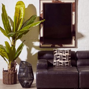Ornella Natural And Black Square Cushion