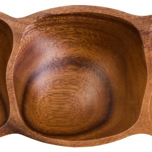 Kastella Acacia Wood Three Section Antipasti Dish