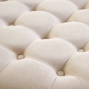 Hyalina Beige Velvet Round Tufted Footstool