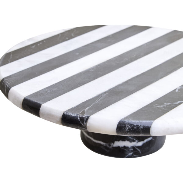 Segreto Large Black and White Marble Cake Stand