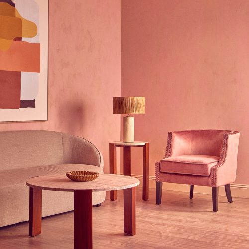 Cielor Natural Papier Mache Table Lamp With Natural Raffia Shade
