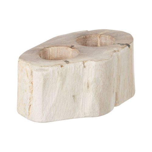 Ramioli Petrified Wood Double Candle Holder Ramioli Petrified Wood Double Candle Holder