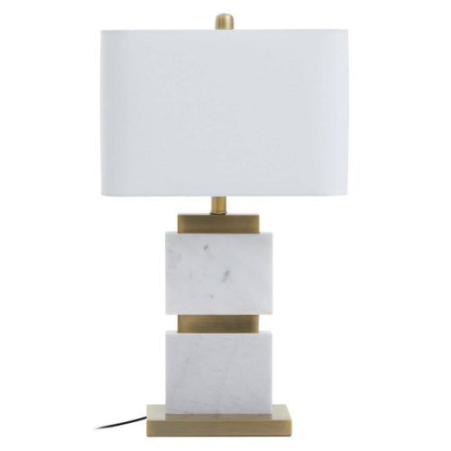 Emera Table Lamp with Marble Base and Ivory Shade Emera Table Lamp with Marble Base and Ivory Shade