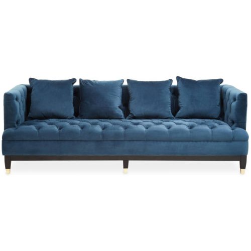 Sibilla 3 Seat Navy Fabric Sofa