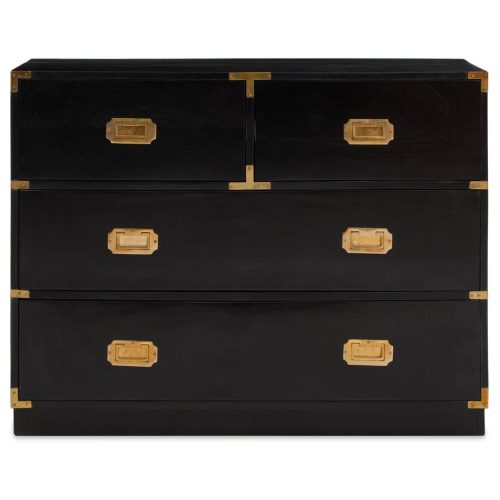 Sandalo Four Drawer Black Mango Wood Chest Sandalo Four Drawer Black Mango Wood Chest
