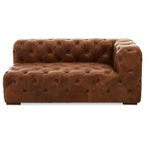 Hermosa  Tufted Leather Left Arm Sofa
