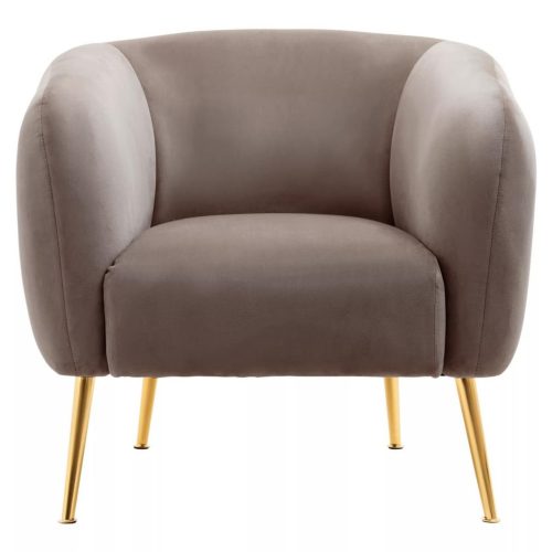 Ylenia Dark Beige Velvet Armchair