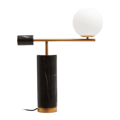 Meridia Black Marble Table Lamp With White Shade Meridia Black Marble Table Lamp With White Shade