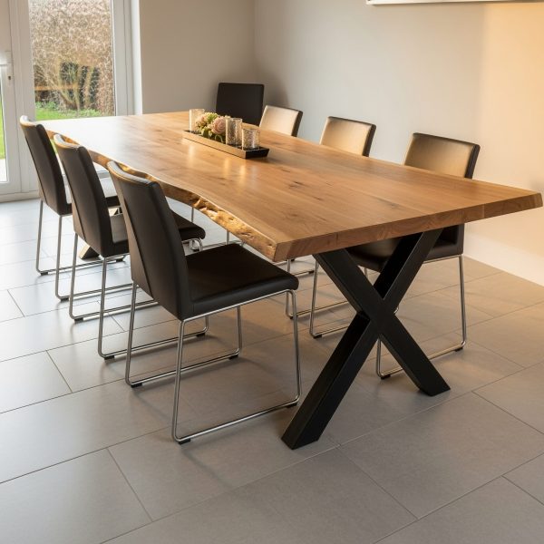 A,Solid,Oak,Live,Edge,Timber,Table,Aporximately,2.4,M